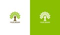 Hand tree logo, care for the green environment. Royalty Free Stock Photo