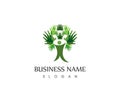 Hand Tree Logo Design Template Royalty Free Stock Photo