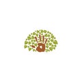 Hand tree logo isolated on white background Royalty Free Stock Photo