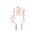 Hand tremor linear icon, pictogram, symbol. Excessive salivation Shaking hands problem.