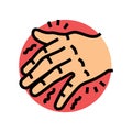 hand tremors disease symptom color icon vector illustration Royalty Free Stock Photo