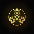 Hand triple spinner yellow icon