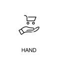 Hand with trolly icon