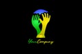 Hand trophy logo design