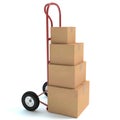 Hand Truck and Boxes