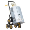 Hand truck with gas boiler, 3D rendering Royalty Free Stock Photo