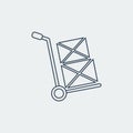 Hand truck Line Icon.Shipping Inventory.Vector Illustration