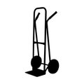 Hand Truck Silhouette - Delivery Vector Icon - Isolated On White Background Royalty Free Stock Photo