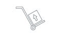 Hand truck trolley carrying box shipping delivery icon image illustration design