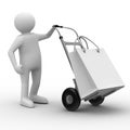 Hand truck on white background