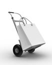 Hand truck on white background