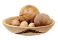 Hand-turned wooden balls in a large bowl