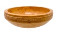 Hand-turned wooden bowl made of light pearwood with all-round decoration Royalty Free Stock Photo