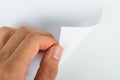 Hand Turning Blank Page Royalty Free Stock Photo