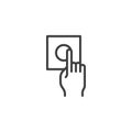 Hand turning dimmer switch line icon