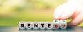 Hand turns dice and changes the German Expression `Rente 67` `pension 67` to `Rente 63` `pension 63`.