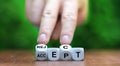 Hand turns dice and changes the word accept to reject. Royalty Free Stock Photo