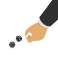 Hand with two dices. Royalty Free Stock Photo