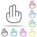 hand with two fingers multi color style icon. Simple thin line, outline  of web icons for ui and ux, website or mobile Royalty Free Stock Photo