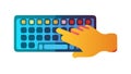Hand Typing on Colorful Keyboard, Vibrant Digital Input, vector design Generative AI Royalty Free Stock Photo