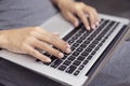 Hand typing on computer keyboard.Business and Technology Concepts