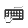 Hand typing on keyboard