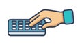 Hand Typing on Numeric Keypad, Data Input, vector design Generative AI Royalty Free Stock Photo