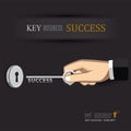 Hand unlock key success business Royalty Free Stock Photo