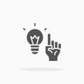 Hand Up With Idea glyph icon