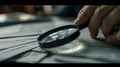 The hand holding magnifying glass.AI generated image Royalty Free Stock Photo