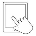 Hand using tablet electronic