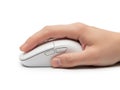 Hand using a wireless mouse Royalty Free Stock Photo