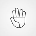 Hand vector icon sign symbol Royalty Free Stock Photo