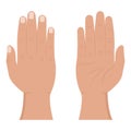 Hand view from the inside and outside flat icons Royalty Free Stock Photo