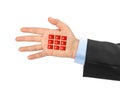 Hand with virtual phone buttons Royalty Free Stock Photo