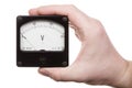 Hand with voltmeter 2 Royalty Free Stock Photo