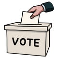 Hand Voting Ballot Box Illustration Vector