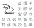 Vote box line icon. Hand with Voting ballot sign. Specialist, doctor and job competition. Vector