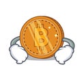 Hand on waist bitcoin coin character cartoon