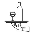 hand waiter isolated icon