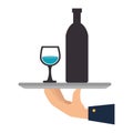 hand waiter isolated icon