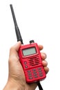 hand and walkie talkie Royalty Free Stock Photo