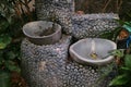 Hand wash basin made of stone Royalty Free Stock Photo