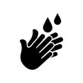 Hand wash flat icon symbol.