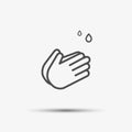 Hand wash flat vector icon. Clean hands flat vector icon