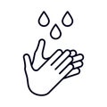 Hand wash flat vector icon, Clean hands line art symbol websites and print Royalty Free Stock Photo