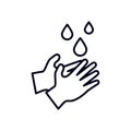 Hand wash flat vector icon, Clean hands line art symbol websites and print Royalty Free Stock Photo