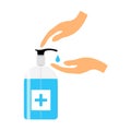 Hand wash gel icon on white background. Hand sanitizer sign and symbol Royalty Free Stock Photo
