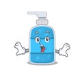 Hand wash gel mascot design concept having a surprised gesture