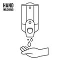 Hand wash. Hand sanitizer. Alcohol-based hand rub. Rubbing alcohol. Wall mounted soap dispenser. Wall hanging hand wash container.